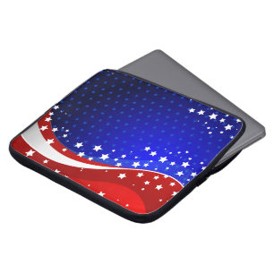Abstract American Flag Monogram 2 Laptop Sleeve