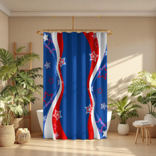 Abstract American flag Shower Curtain
