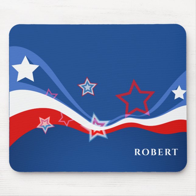 Abstract American flag Stars and Stripes Mouse Pad (Front)
