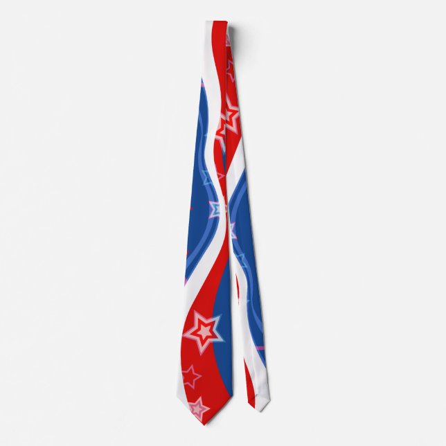 Abstract American flag Stars and Stripes Tie (Front)