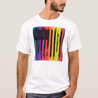 Abstract American Flag T-Shirt