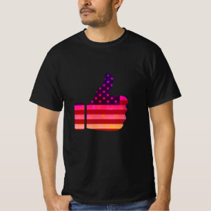 Abstract American Flag Thumbs up T-Shirt