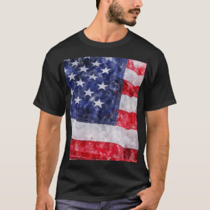 Abstract American Flag, Watercolor Style. T-Shirt