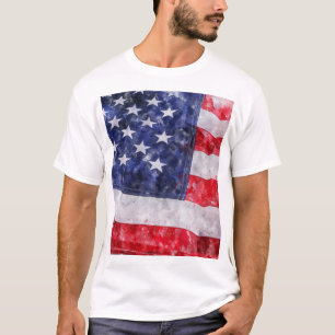 Abstract American Flag, Watercolor Style. T-Shirt