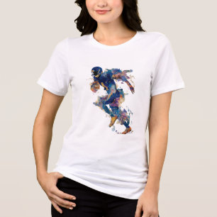 Abstract American Football Player Fluid Ink art Tri-Blend Shirt