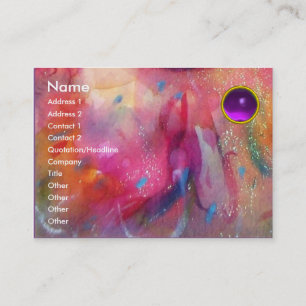 ABSTRACT AMETHYST ,bright red pink blue purple Business Card