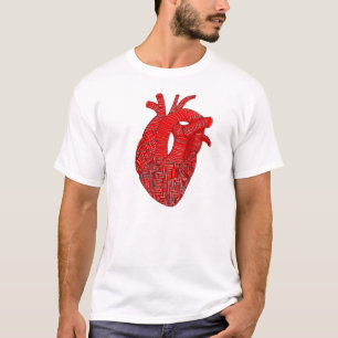 Abstract Anatomical Heart Line Art T-Shirt