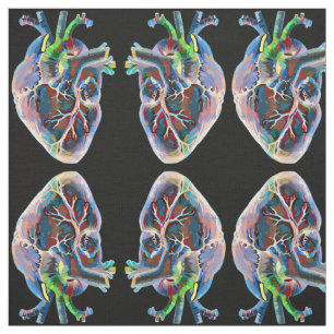 Abstract Anatomy Human Heart Original art Fabric
