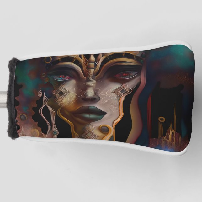 Abstract Ancient Egyptian Woman Golf Head Cover (Front)