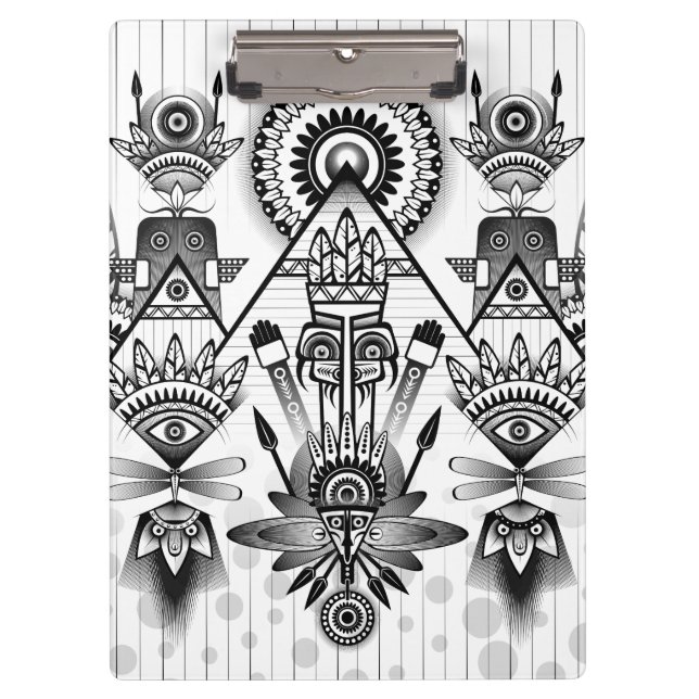 Abstract Ancient Native Indian Tribal Clipboard (Front)