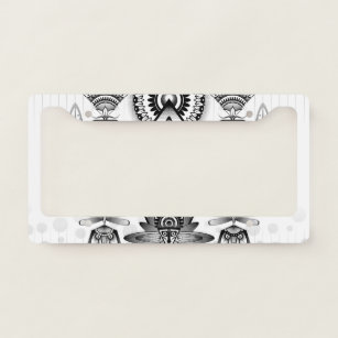 Abstract Ancient Native Indian Tribal Licence Plate Frame