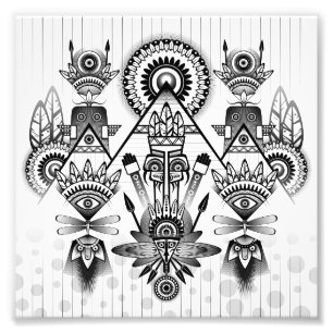 Abstract Ancient Native Indian Tribal Photo Print