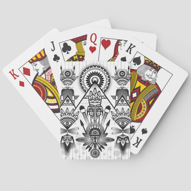 Abstract Ancient Native Indian Tribal Playing Cards (Back)