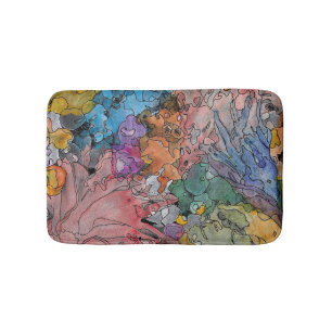 Abstract and Colourful Bath Mat