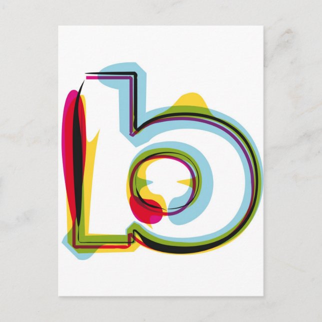 Abstract and colourful letter b postcard (Front)