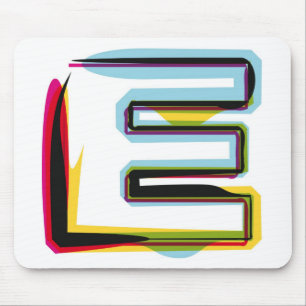Abstract and colourful letter E Mouse Pad