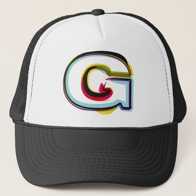 Abstract and colourful letter G Trucker Hat (Front)