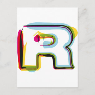 Abstract and colourful letter R Postcard