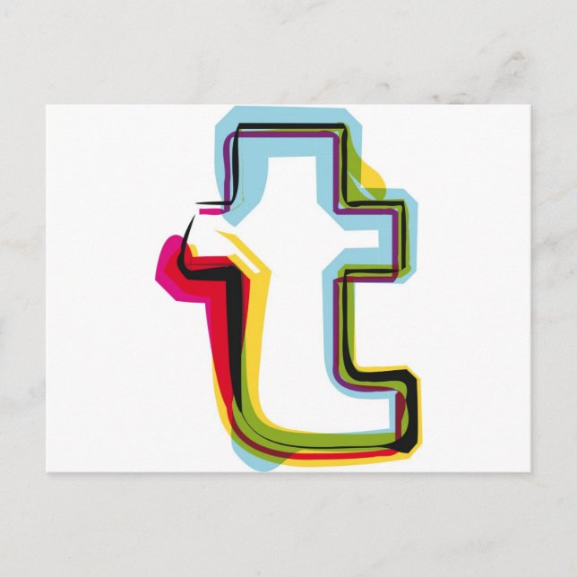 Abstract and colourful letter t postcard (Front)