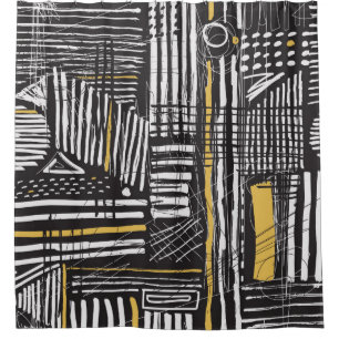 Abstract and creative seamless pattern design with shower curtain