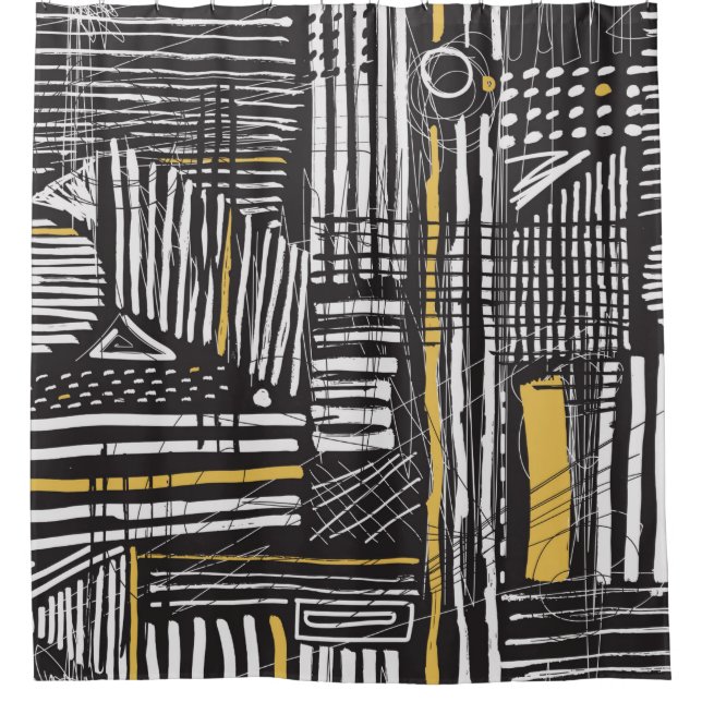 Abstract and creative seamless pattern design with shower curtain (Front)