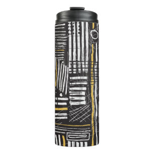 Abstract and creative seamless pattern design with thermal tumbler
