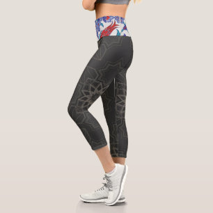 Abstract And Flowers Zazzle_Growshop. Capri Leggings