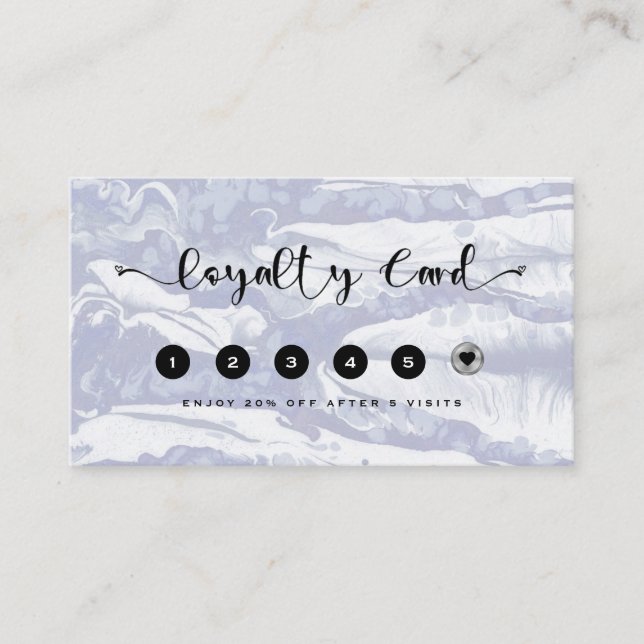 Abstract and Minimalist Blue Watercolor Loyalty Card (Front)