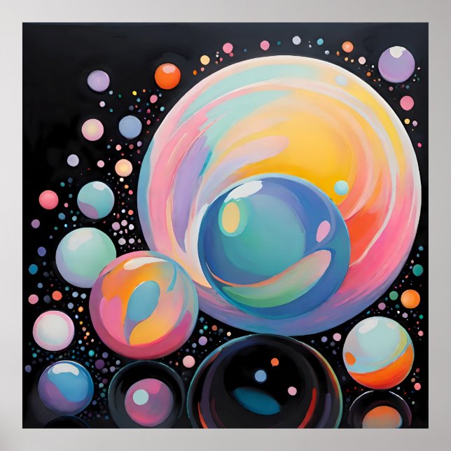 Abstract and modern bubble design poster (Front)