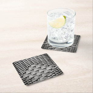 Abstract and Stylish Grey Pattern  Square Paper Coaster
