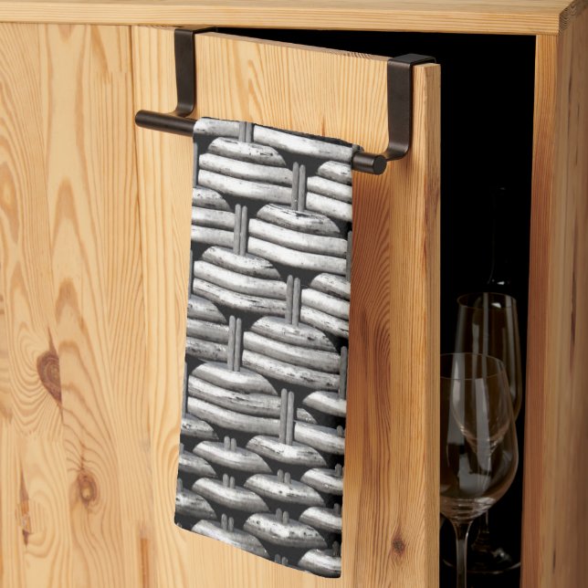 Abstract and Stylish Grey Pattern  Tea Towel (Thirds Fold)