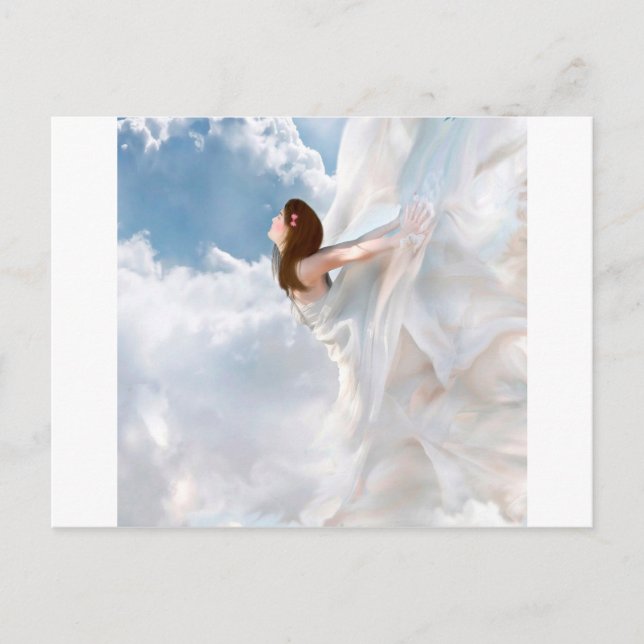 Abstract Angel Cloudy Flutter Dress Postcard (Front)