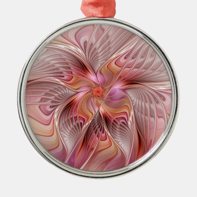 Abstract Angel Colorful Fantasy Fractal Art Metal Ornament (Front)