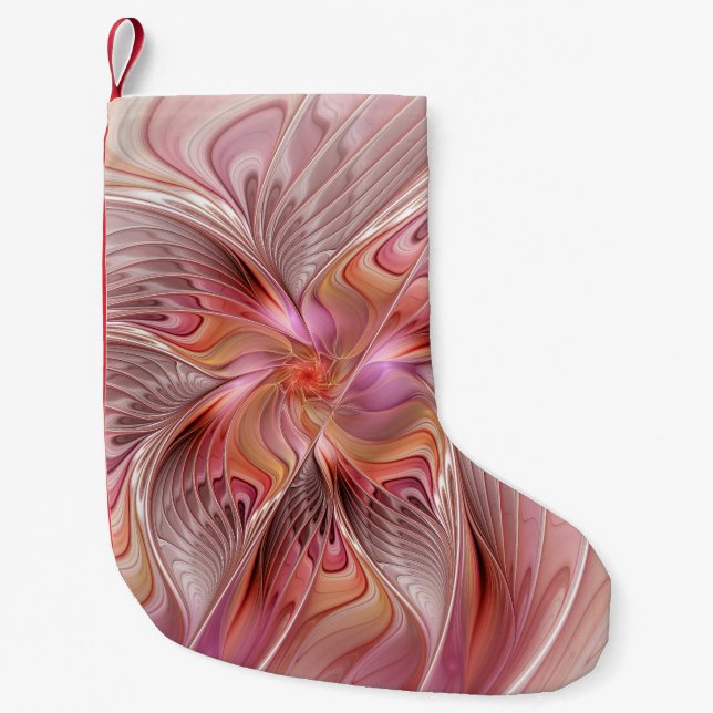 Abstract Angel Colourful Fantasy Fractal Art Small Christmas Stocking (Front)