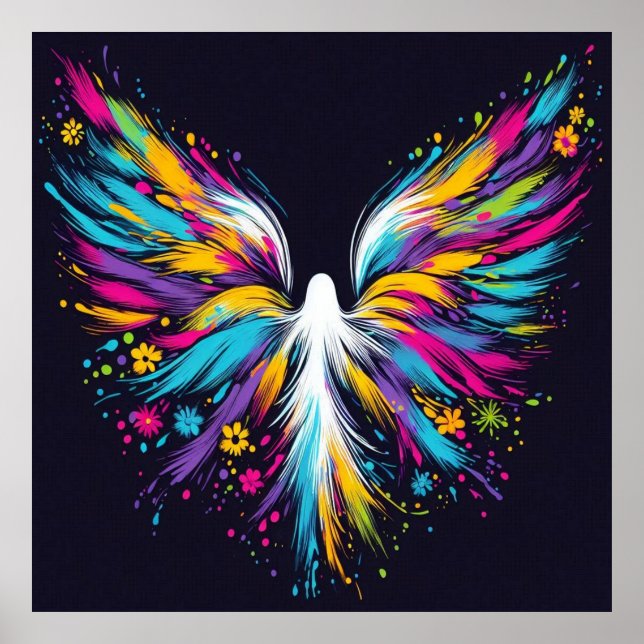 Abstract Angel Wall Poster on Semi-Gloss Paper (Front)