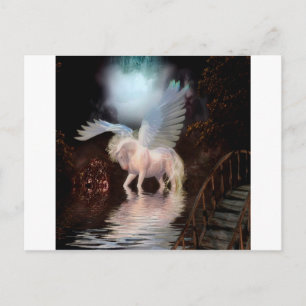 Abstract Angel White Horse Postcard