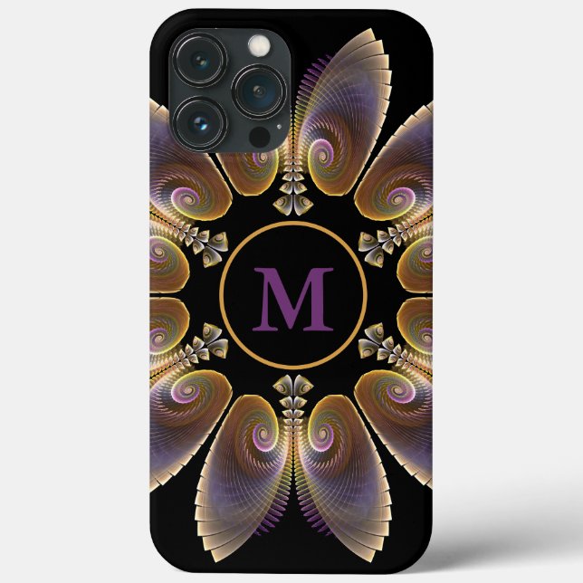 Abstract Angel Wings Mandala Fractal Monogram Case-Mate iPhone Case (Back)
