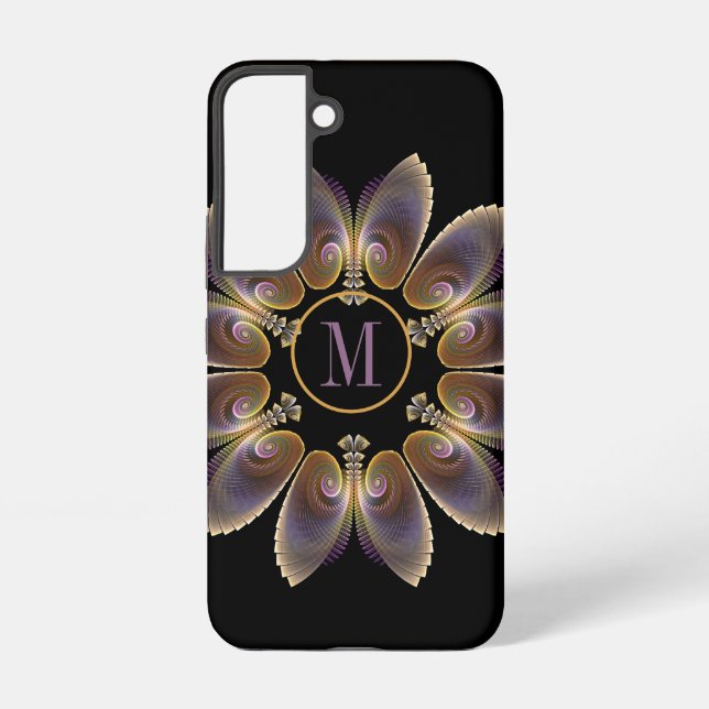 Abstract Angel Wings Mandala Fractal Monogram Samsung Galaxy S22 Case (Back)