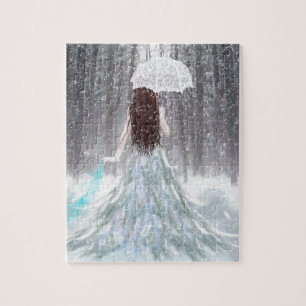 Abstract Angel Winter Snow Princess Jigsaw Puzzle