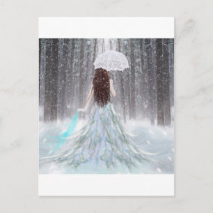 Abstract Angel Winter Snow Princess Postcard