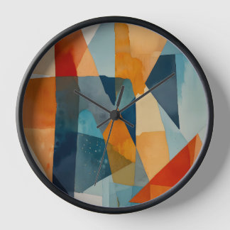 Abstract Angles of Blue and Orange Clock