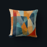 Abstract Angles of Blue and Orange Cushion<br><div class="desc">Abstract Angles of Blue and Orange features a captivating interplay of geometric shapes layered with vibrant hues of blue and orange. This watercolor composition brings modern sophistication and artistic depth to any space.</div>