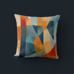 Abstract Angles of Blue and Orange Cushion<br><div class="desc">Abstract Angles of Blue and Orange features a captivating interplay of geometric shapes layered with vibrant hues of blue and orange. This watercolor composition brings modern sophistication and artistic depth to any space.</div>