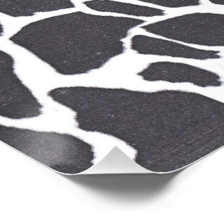 Abstract Animal Art Black White Cow Print