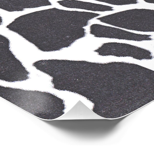 Abstract Animal Art Black White Cow Print (Corner)