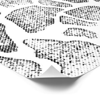 Abstract Animal Art Black White Graphic Texture Poster