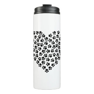 Abstract Animal Art Canine Cat Dog Feline Heart. Thermal Tumbler