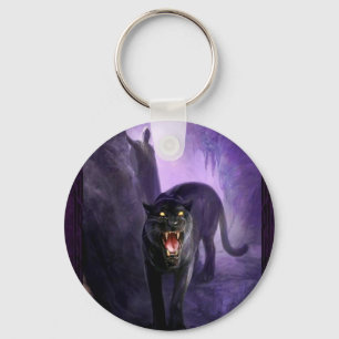 Abstract Animal Deadly Panther Key Ring