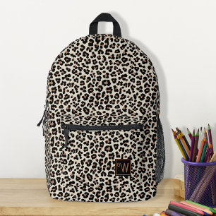 Abstract Animal Leopard Skin Fur Pattern Monogram Printed Backpack