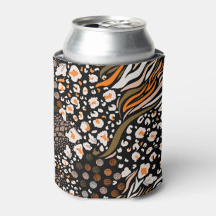 Abstract Animal Print Can Cooler